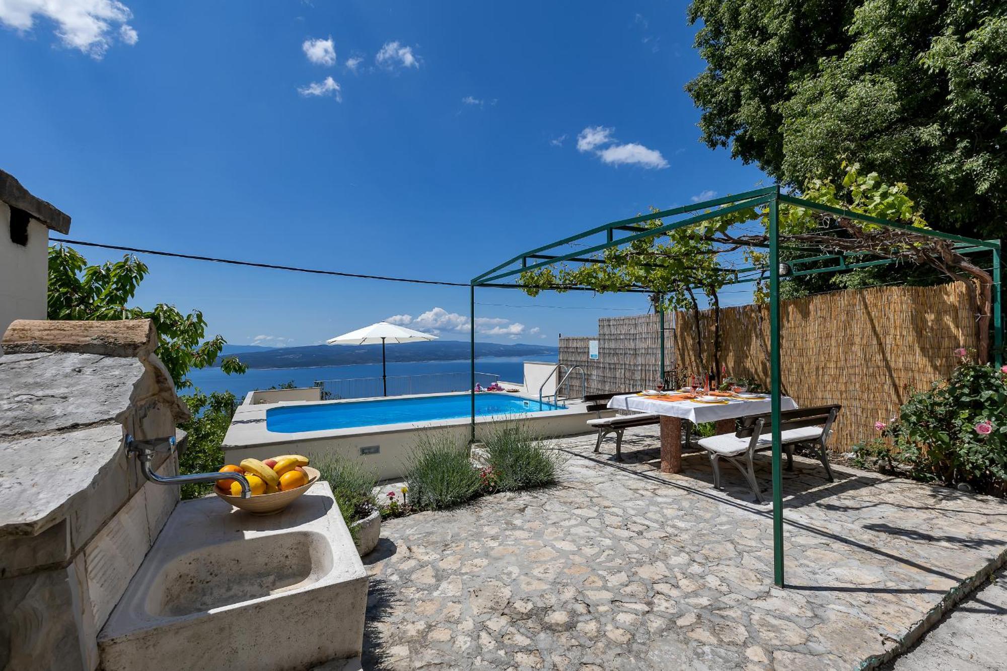 Holiday Home Marta With Heated Pool,Grill,Sea View Bast Exterior foto